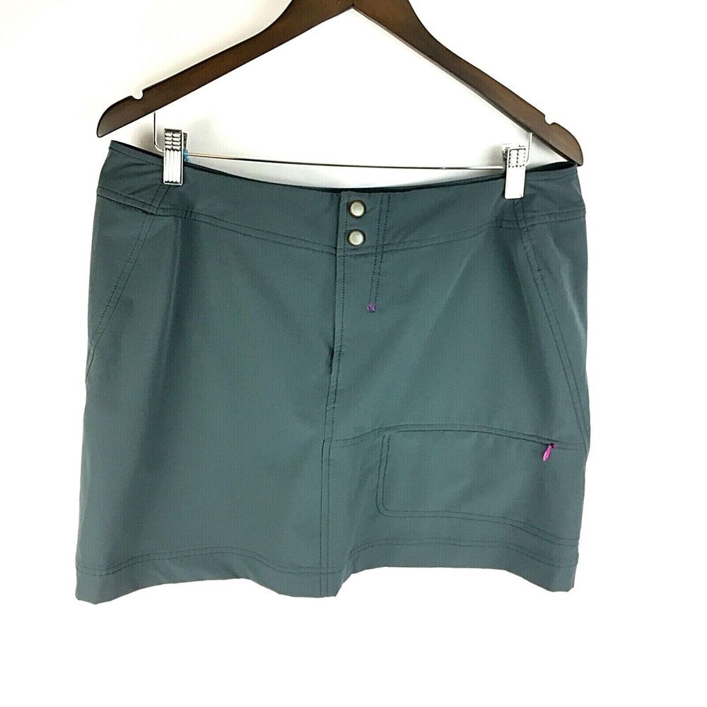 Title Nine Womens Athletic Tennis Mini Skirt Size 12 Grey Zip Pocket Golf